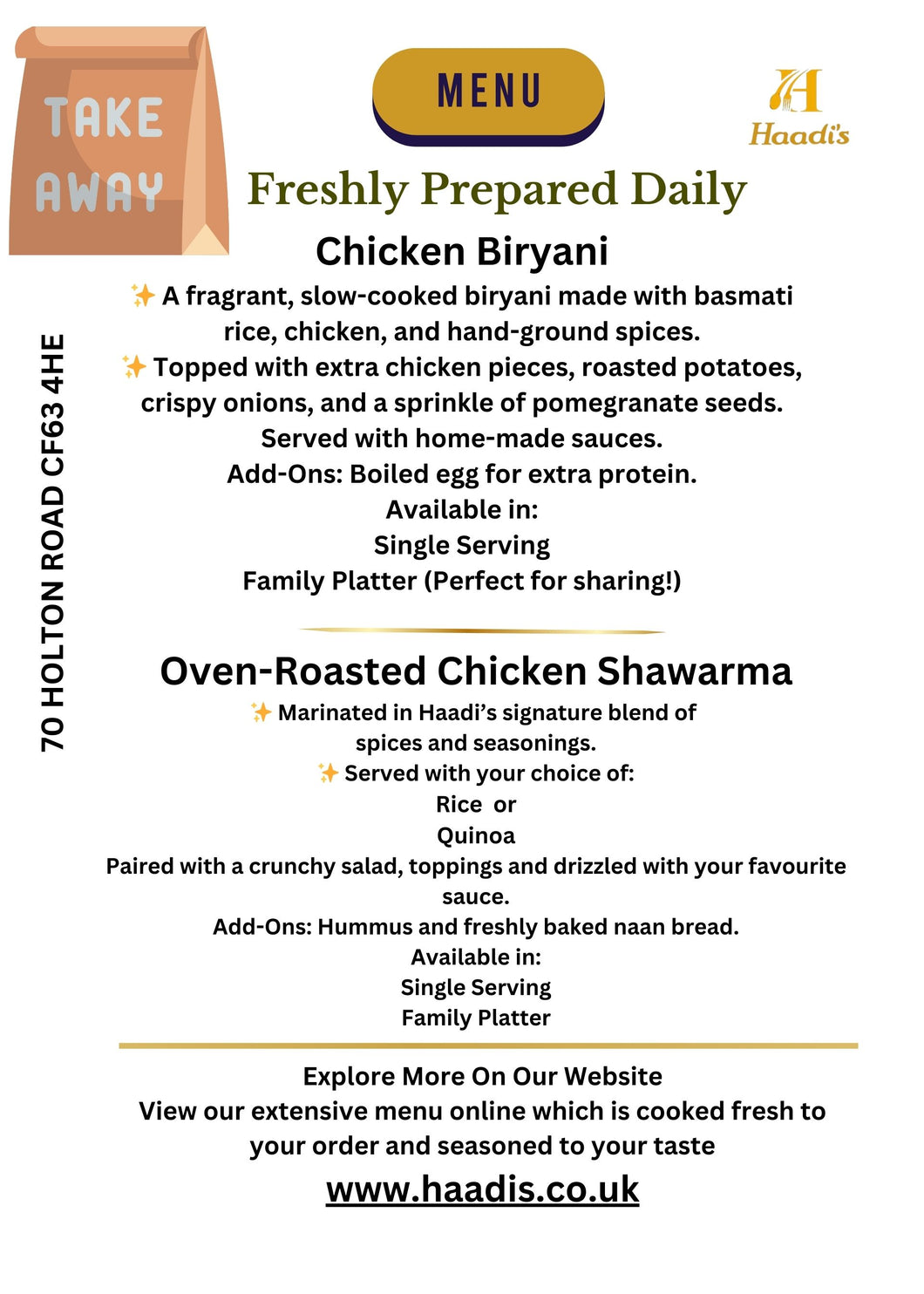 Takeaway Menu